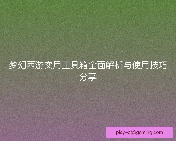梦幻西游实用工具箱全面解析与使用技巧分享 梦幻西游实用工具箱全面解析与使用技巧分享