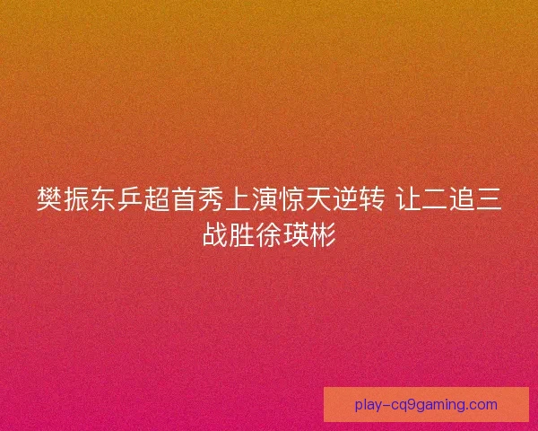 樊振东乒超首秀上演惊天逆转 让二追三战胜徐瑛彬